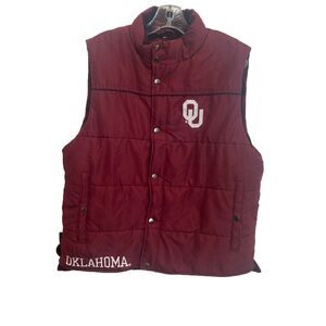 Crable All American OU Vest Jacket With Zipper And Button Up Size Large